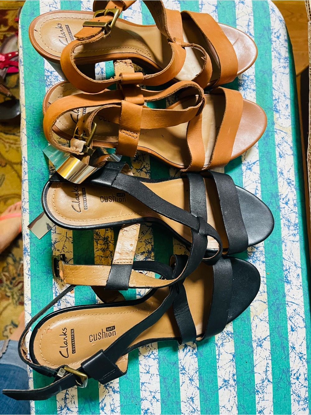 two pairs Clarks sandals one price